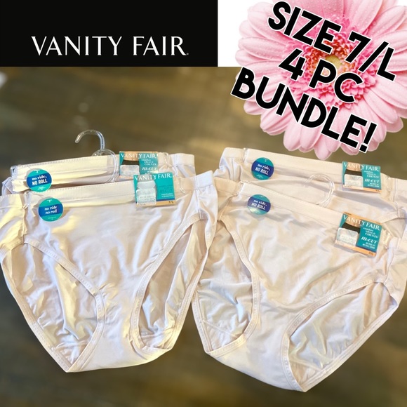 🌸Vanity Fair Size 7/L 4 Pc Bundle Hi Cut Bundle - Picture 1 of 8